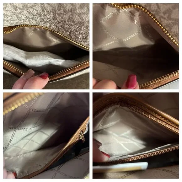 New Michael Kors Valerie Medium Logo Backpack in Vanilla/Acorn - Picture 16 of 16